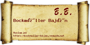 Bockmüller Baján névjegykártya